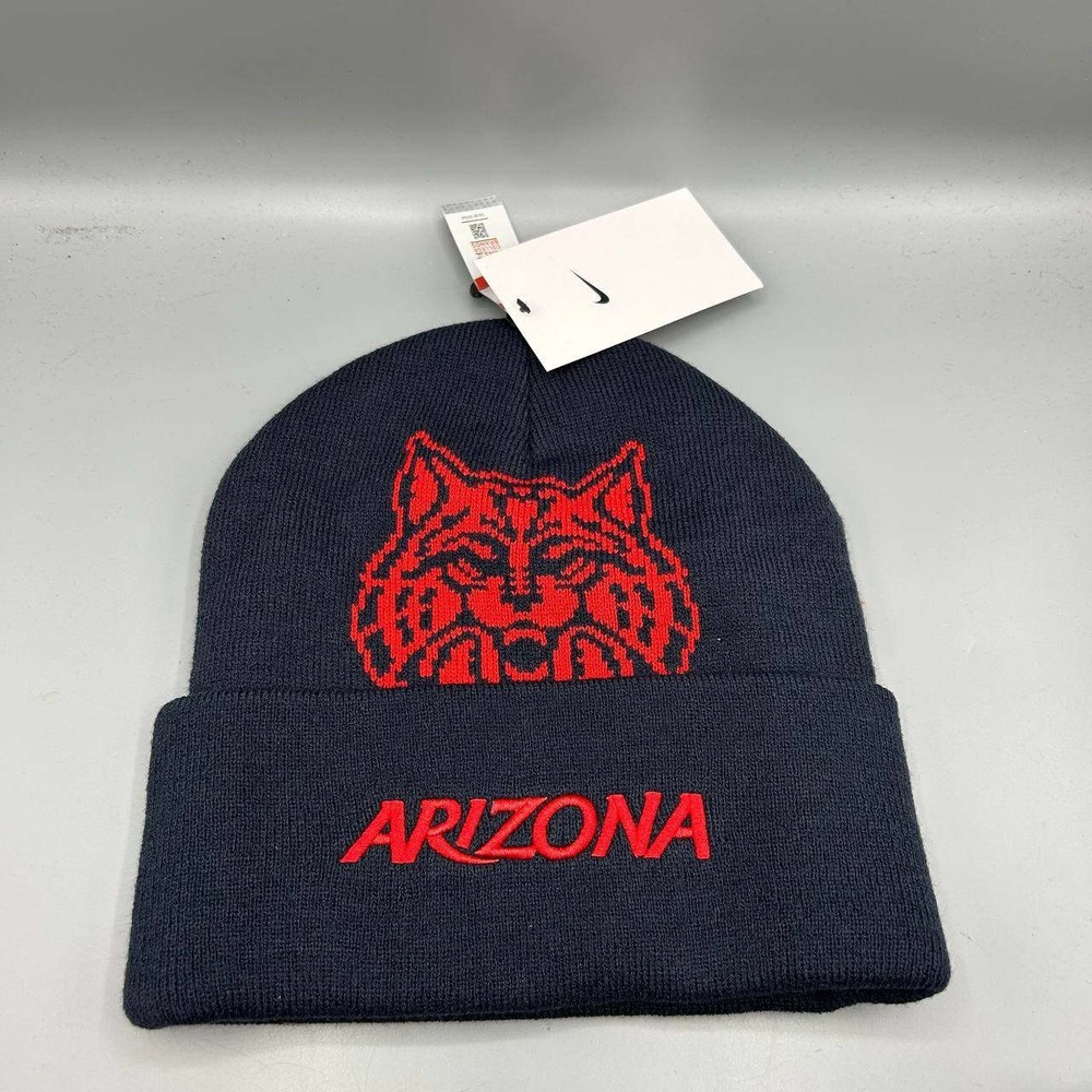 Nike Arizona Wildcats NCAA Hat Men Navy Red Cuffed Beanie Cap New